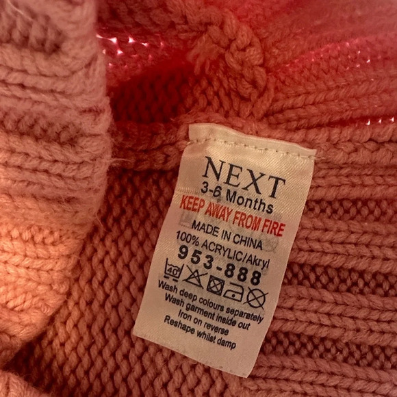 Next - Kids Pink Knit Sweater cardigan - Picture 4 of 4